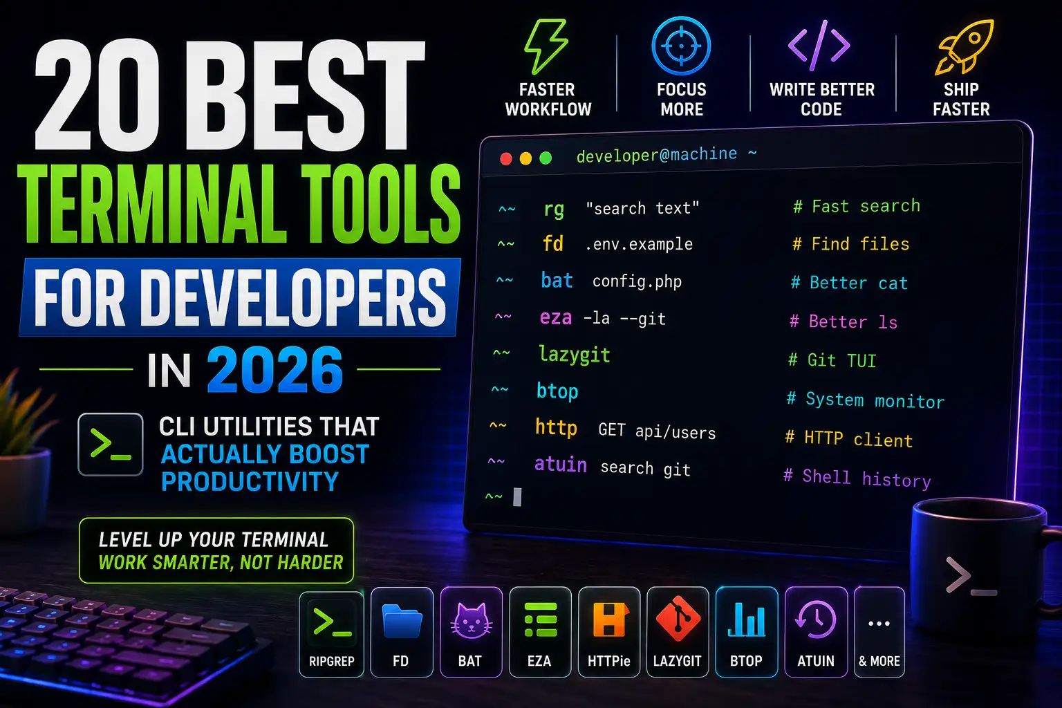 20 Best Terminal Tools for Developers in 2026: CLI Utilities That Actually Boost Productivity